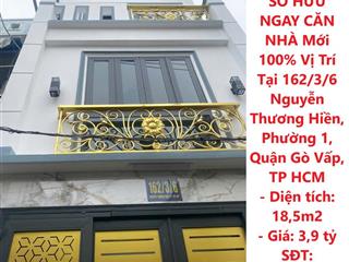 NHANH TAY SỞ HỮU NGAY CĂN NHÀ Mới 100% Vị Trí Tại Quận Gò Vấp, TP HCM