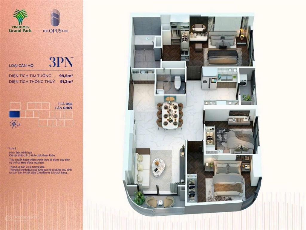 Hàng siêu hiếm 3pn 100m2 opus one os5. xx. 08. ký trực tiếp cđt. chỉ 8.4 tỉ. vinhomes grand park