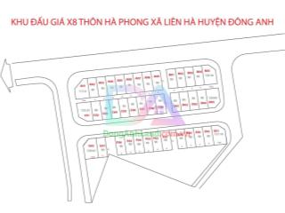 Đất đấu giá x8 hà phong, liên hà, đông anh đường 20m view công viên