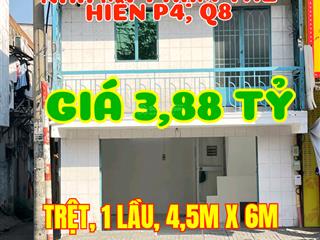 Nhà mặt tiền khu kinh doanh chợ phạm thế hiển, p4, q8. nhà 1trệt, 1lầu btct, ngang 4,5m x dài 6m.