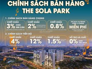 Chỉ với 2tỷ sở hữu ngay căn hộ vinhomes smart city  the sola park (isc) phân khu cuối cùng