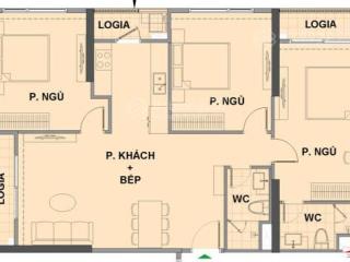 Chỉ từ 650tr sở hữu ngay căn 3n2vs diện tích 107m2 thiết kế 3logia, view công viên, chiết khấu 7%