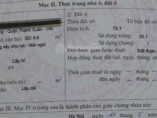 Bán nhà riêng 70m2 chính chủ tại vương thừa vũ, thanh xuân