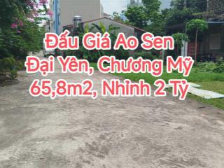 Cực hiếm, nhỉnh 2 tỷ, 66m2 đấu giá khu ao sen, xã đại yên, chương mỹ, 2 mặt tiền, ô tô tránh