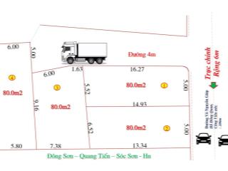 Bán đất gần công viên ước  xã quang tiến, sóc sơn.giá chỉ 24,5 triệu / m2,dt 80 m2 full đất ở