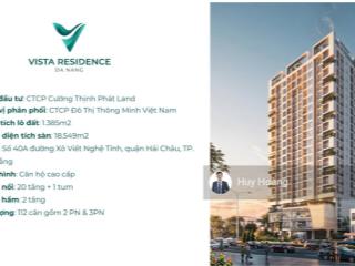 Siêu phẩm, cần bán căn hộ vista residence 2pn, 76m2 tầng 12 view sông hàn, đà nẵng, sổ đỏ lâu dài