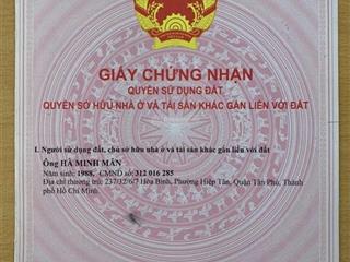 Bán nhà đường hoà bình  tân phú. diện tích 25m2, 2 tầng, hđt 6 triệu/tháng, chỉ 2,5 tỷ