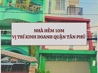 Chủ gấp bán  nhà mặt tiền hẻm 10m thông đường lũy bán bích quận tân phú 5 tầng btct 8pn 5wc.