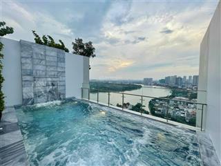 Cho thuê penthouse dedge villa trên không 280m2, 3pn, 3wcs, view sông, vip nhất khu thảo điền quận2