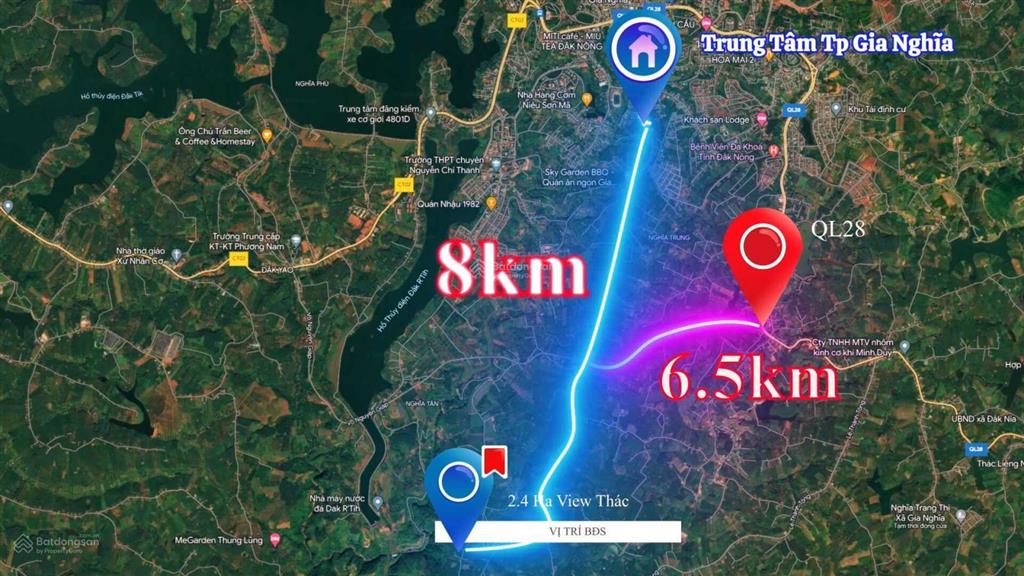 Bán đất view thác đá tp gia nghĩa, quy hoạch tmdv, 2.4ha view thác 9 tầng giá 7.2 tỷ