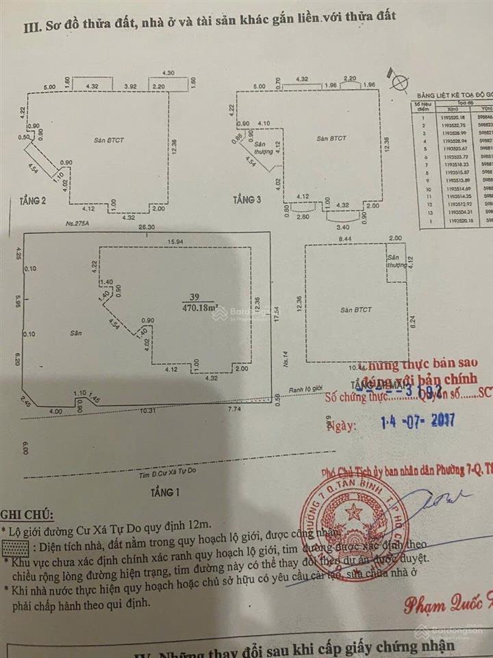 Tôi cần bán villa đc 1073/5 cmt8, bề ngang 29m dài 20m, đã xin giấy tách được 5 thửa, giá 99 tỷ