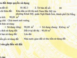 Chính chủ bán lô trương văn hiến, khuê mỹ, ngũ hành sơn giá tốt nhất thị trường