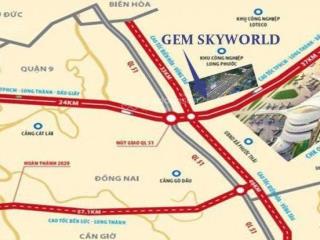 Chú tiến bán gấp lô đất gem sky world 100m2 giá còn 1tỷ85, đã ra sổ, khu vực gần sân bay long thành