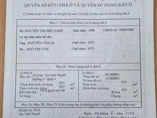 Nhà bán 231/9a tôn thất thuyết, p3, quận 4, 43.5m2 đất, 2 mặt tiền trước sau, dân cư chỉnh trang!