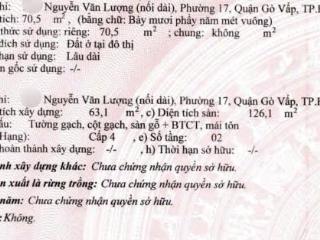 Bán nhà nguyễn văn lượng khu bàn cờ ngay công viên văn hóa gò vấp dương quảng hàm