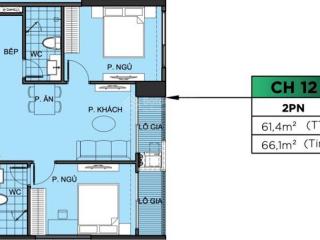 Chính chủ bán nhanh căn 2n2wc dt 66m2, hướng mát giá chỉ 3,2x tỷ  0942 534 ***