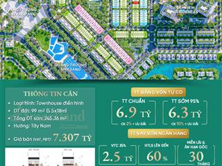 2,5 tỷ sở hữu ngay căn nhà phố quảng trường, vay hỗ trợ 60% ân hạn 30t, tts ck 10%, quà tặng 250tr