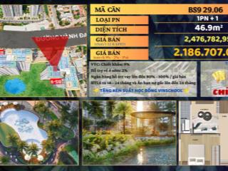 Căn hộ 1pn+1 the beverly solari vinhomes grand park giá 2,1 tỷ thanh toán dài hạn 2 đến 3 năm