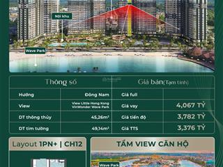 Tiềm năng đầu tư tốt nhất vinhomes ocean park 2, 1pn +1 49.14m2 giá nhỉnh 3,3 tỷ. view vinwonder