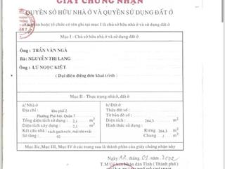 Bán đất phạm hữu lầu, q7 dt khủng 264m2 ngang 5,75m nở hậu 6,35m x 25m full thổ 6 tỷ.