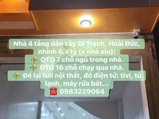 Bán nhà 4 tầng sát đường 3.5, xã di trạch, hoài đức, oto 7c vào nhà  nhỉnh 6 tỷ