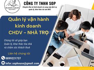 Cung cấp dịch vụ quản lý vận hành  kinh doanh chdv & nhà trọ