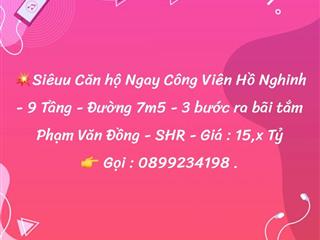 - Siêuu Căn hộ Ngay Công Viên Hồ Nghinh - 9 Tầng - Đường 7m5 - 3 bước ra bãi tắm Phạm Văn Đồng !