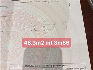 Chính chủ bán lô đất sau đường vành đai 3.5, dt 48,3m2, mt 3,86m, băng 2, khu dv 4,5ha, giá tốt