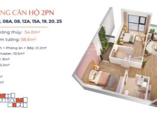 Căn hộ 2 phòng ngủ giá rẻ, 54m2, tầng cao 2,65 tỷ, giá tốt nhất thị trường tại vinhomes smart city