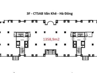 Chính chủ đầu tư chuyển nhượng bán 1358,9m2 sàn thương mại tầng 3 tòa nhà ct5 văn khê  hà đông