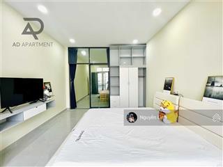Cho thuê căn hộ 1 phòng ngủ balcony & cửa sổ 55m2, máy giặt sấy riêng  thang máy, gần cầu thị nghè