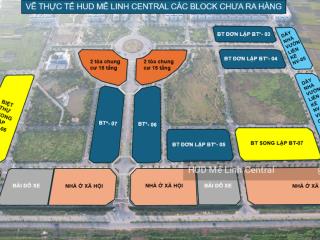 Ra hàng song lập bt07 hud mê linh central, diện tích từ 268m2 đến 319m2, tiến độ thanh toán 6 đợt