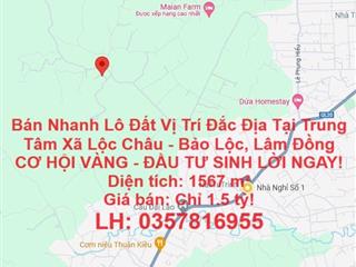 Bán Nhanh Lô Đất Vị Trí Đắc Địa Tại Trung Tâm Xã Lộc Châu - Bảo Lộc, Lâm Đồng