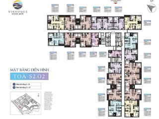 Toà s2.02 vinhome smart city dt 43m,t20 giá 2.5 tỷ căn hộ thiết kế 1ngủ, 1 vs, 1 khách, ban công