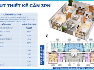 Cần bán gấp căn hộ 97m2, lô góc 2 mặt thoáng, view cực đẹp, hồ 22ha, ban công hướng đông nam