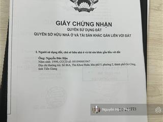 Cần bán gấp đất gò công new city, bình nghị, gần chợ gò công đông, 180m2/ 1,365 tỷ full thổ cư