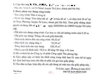 Bán nhà ngõ chợ thuỵ phương 58m2 x 2,5 tầng giá 6,960 tỷ, ô tô đỗ cửa 5m, dân xây chắc chắn