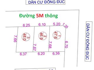 Bán đất 46.9m2 bắc phú (mt = hậu = 6.1 m, ngõ thông 5m)