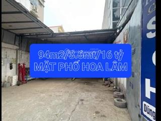 Mặt phố hoa lâm/việt hưng/94m2/3.6m mt/16 tỷ