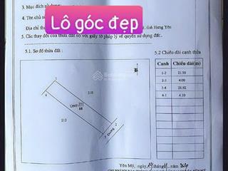 Hiếm bán lô góc 88m2 đường ô tô tại lại trạch, yên phú, yên mỹ, hưng yên