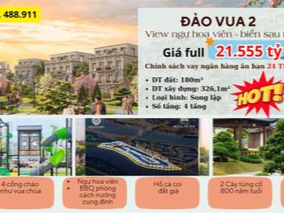 Bán biệt thự song lập đảo vua hướng tây nam view ngự hoa viên  bãi biển đông bắc.   0989 488 ***