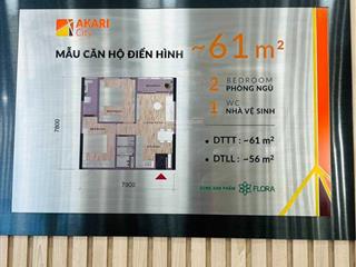 Cắt lỗ căn hộ 60m2 phase 2 tại akari city, view quận 1 chỉ 3 tỷ 2