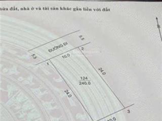 Chủ đang rất thiện chí bán lô 240 mét đường thông hè thoáng mặt tiền = hậu 10 mét