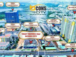 Bcons city căn hộ 51m2 ngay làng đại học tp hcm gồm 2pn 2wc, có 7 tầng tttm, trả trước từ 230 triệu
