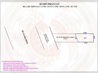 BÁN ĐẤT LỰC CANH, XUÂN CANH GẦN VIN CỔ LOA 81.9m - LƯU KHÔNG TRƯỚC ĐẤT 120M