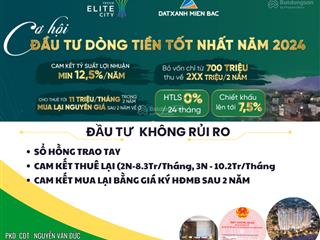 Đầu tư căn hộ tecco elite city chỉ 850trsổ hồng, lợi nhuận 199,2tr/2năm, không rủi ro với 3cam kết