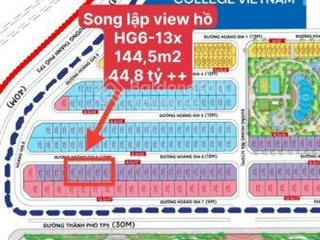 Bán biệt thự song lập hoàng gia 6 144,5m2 view hồ trung tâm 33,5ha vinhomes cổ loa  0914 486 ***