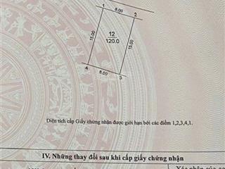 Bán 120m2 lễ pháp  tiên dương đường 6m trải nhựa  ô tô tránh nhau  mặt tiền 8m cạnh khu đấu giá