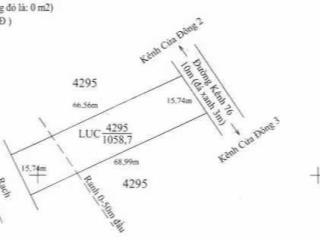 Bán 1,058 m2 đất nông nghiệp mặt tiền đường kênh 76, phường 2, thị xã kiến tường, long an