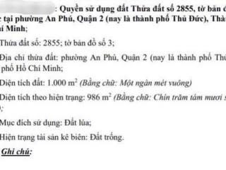 Thông báo giảm giá lần 7 ( tha)  thửa đất số 2855, tờ bản đồ số 3,phường an phú, thành ph